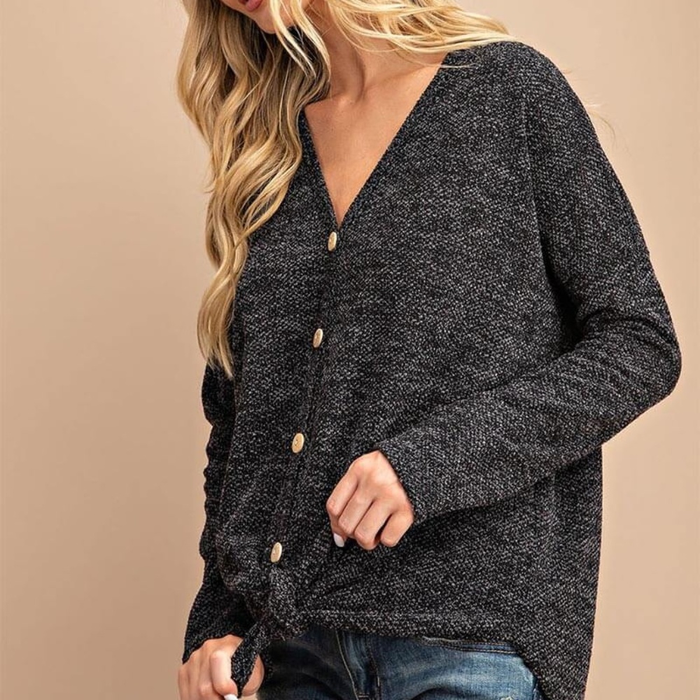Plush Charcoal Gray Cardigan